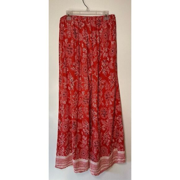 Rachel Zoe women’s wide leg BOHO orange cream stretch pants size Small #40-1405 - Picture 4 of 8